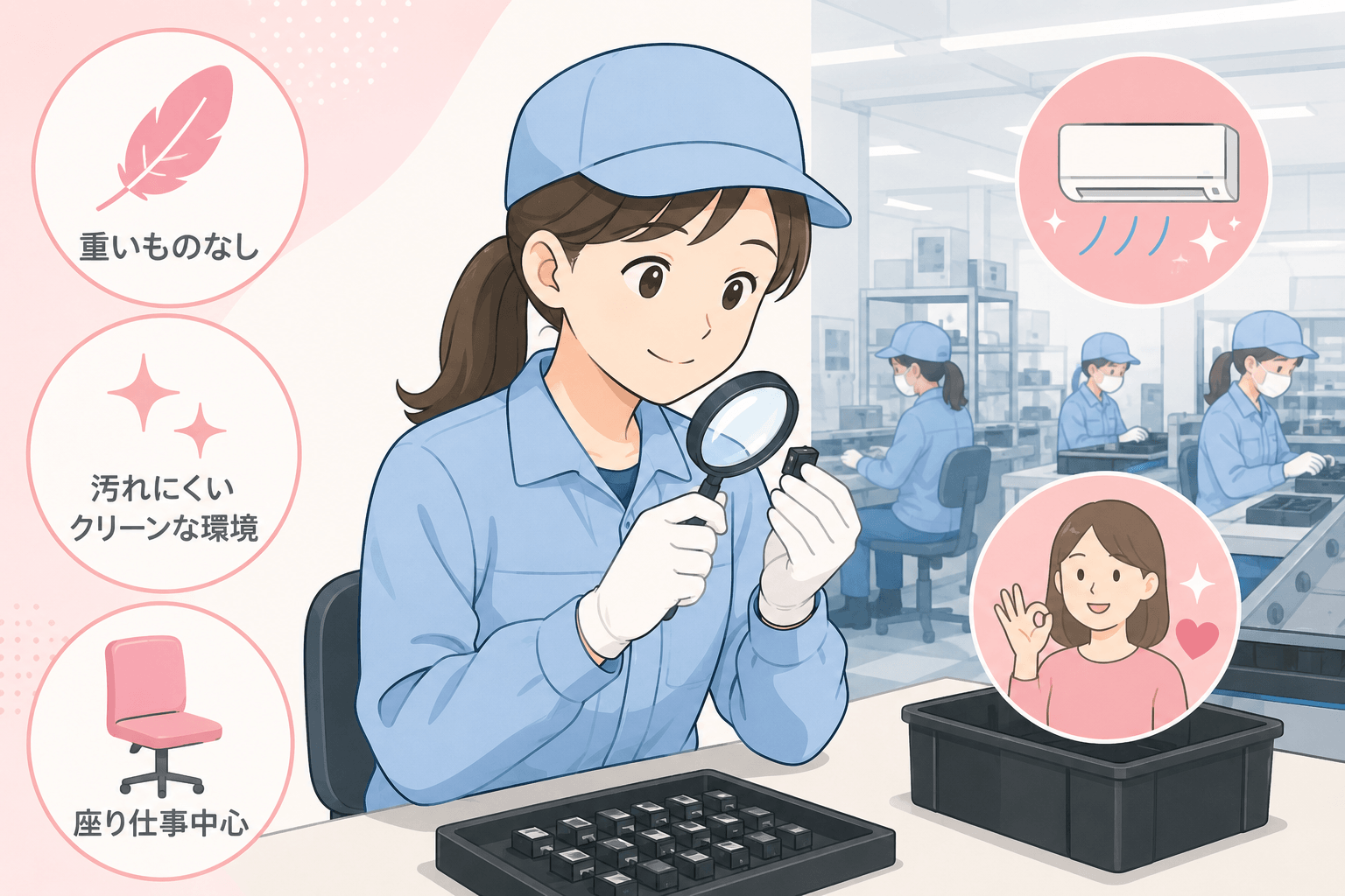 女性が活躍できる！軽作業・検査ワークの魅力